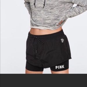 Pink 2 in 1 sport shorts